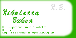 nikoletta buksa business card